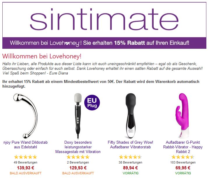 15 % Rabatt auf meine Lieblingstoys bei Lovehoney - ab sofort und nur für euch!