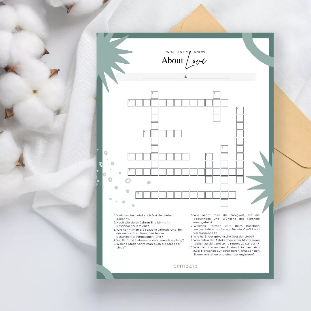 Kreuzworträtsel Liebe - Ein kleiner, winziger, spielerischer Moment für euch
